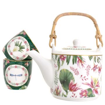 Čajni set od porculana Botanic Chic