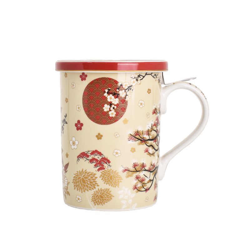 Šalica od porculana Atmosphere Kimono sa cijedilom i poklopcem 300 ml